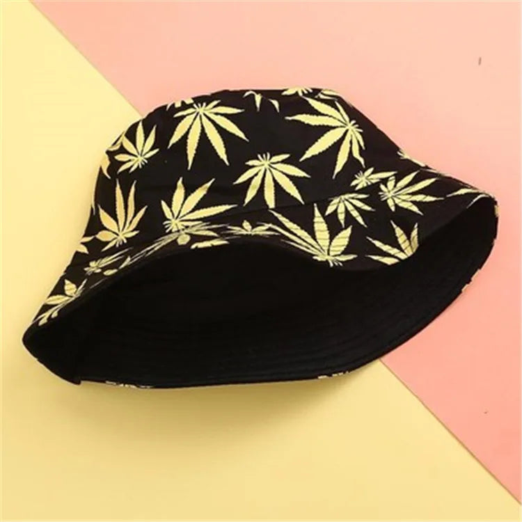 Maple Leaf Print Bucket Hat