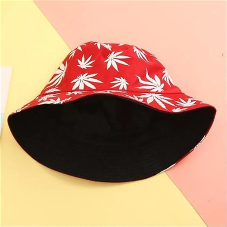 Maple Leaf Print Bucket Hat