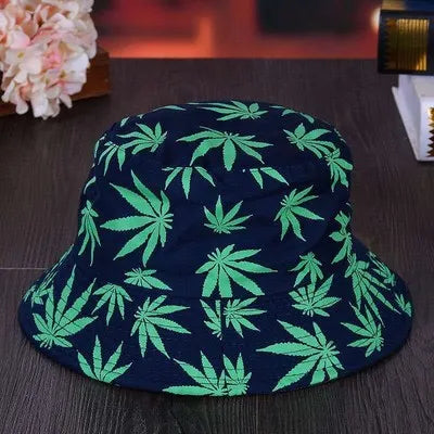 Maple Leaf Print Bucket Hat