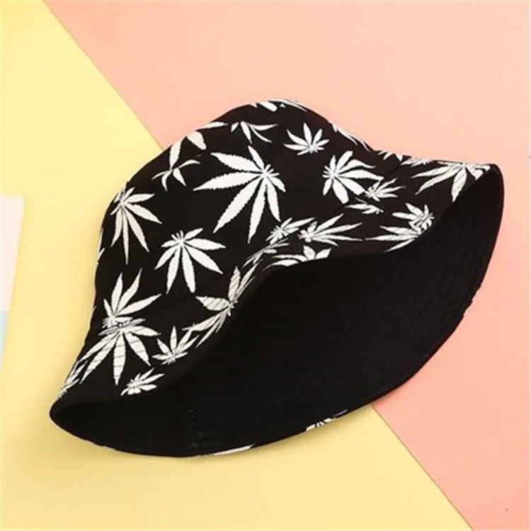 Maple Leaf Print Bucket Hat