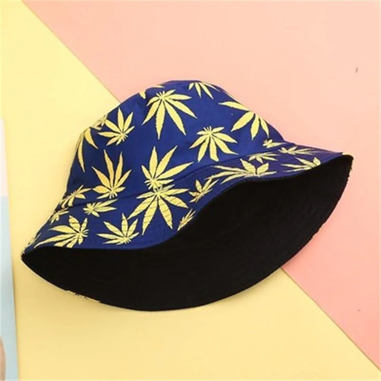 Maple Leaf Print Bucket Hat