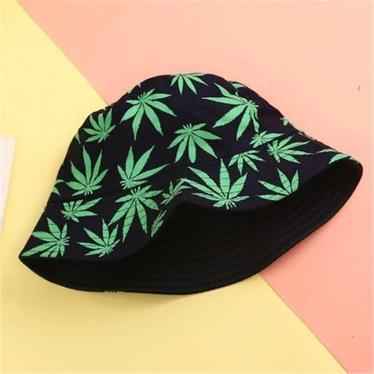 Maple Leaf Print Bucket Hat