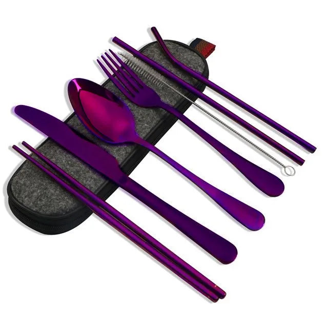 Reusable Stainless Steel Utensils Set with Case