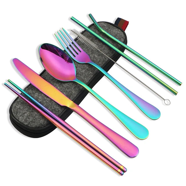 Reusable Stainless Steel Utensils Set with Case