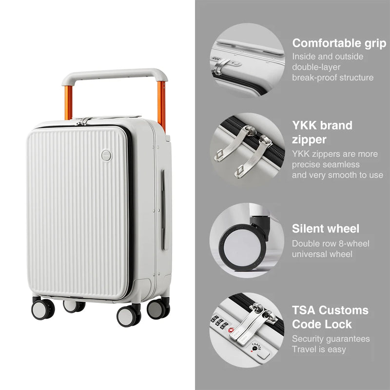 24 Inch Rolling Luggage with Front Pocket