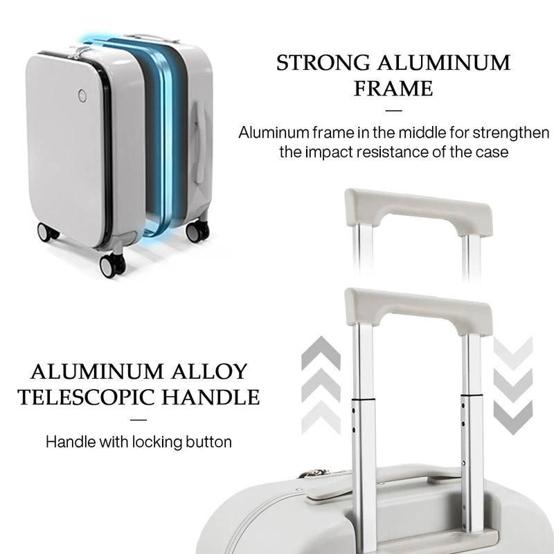 Aluminum Frame Carry On Rolling Luggage