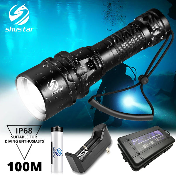 IP68 Waterproof Powerful Diving Flashlight