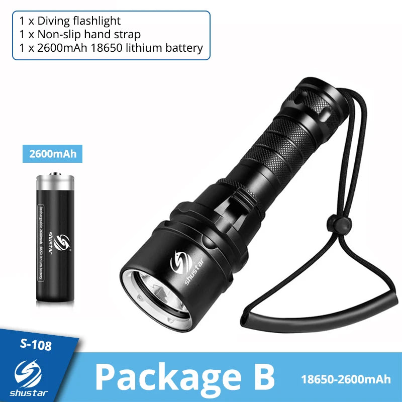 IP68 Waterproof Powerful Diving Flashlight