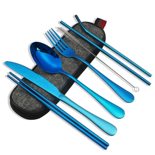 Reusable Stainless Steel Utensils Set with Case