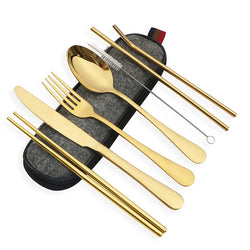 Reusable Stainless Steel Utensils Set with Case