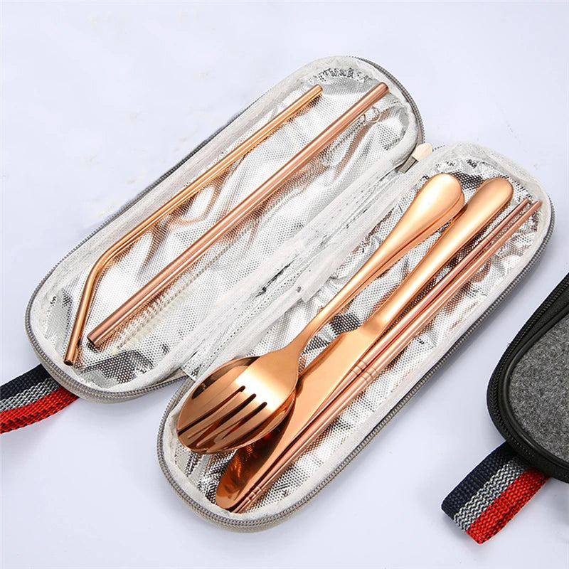 Reusable Stainless Steel Utensils Set with Case