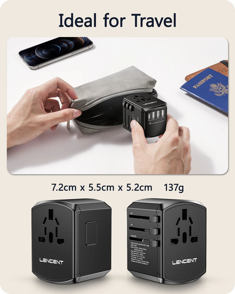 Travel Adapter with Dual USB